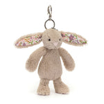 Blossom Beige Bunny 'Petal' Bag Charm - Jellycat plush toy, view 4