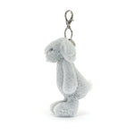Bashful Silver Bunny Bag Charm - Jellycat plush toy, view 2