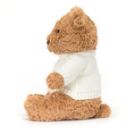 Bartholomew Bear with Personalised Cream Jumper - Jellycat plush toy, view 4