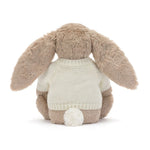 Blossom Beige Bunny 'Petal' with Personalised Cream Jumper - Jellycat plush toy, view 4