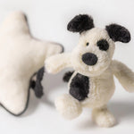 Bashful Black & Cream Puppy Musical Pull - Jellycat plush toy, view 2