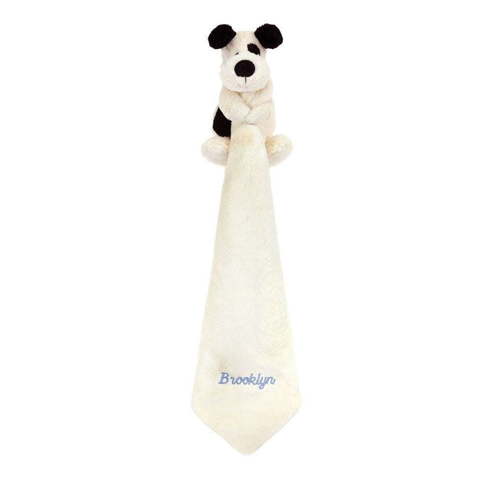 Personalised Bashful Black & Cream Puppy Soother
