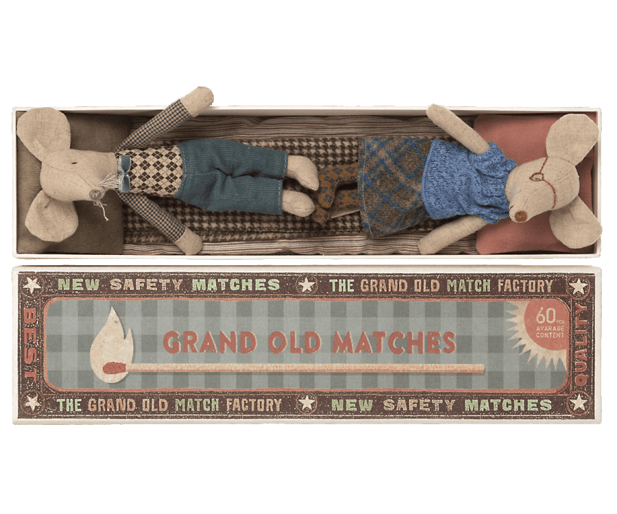 Grandma & Grandpa Mouse in Matchbox