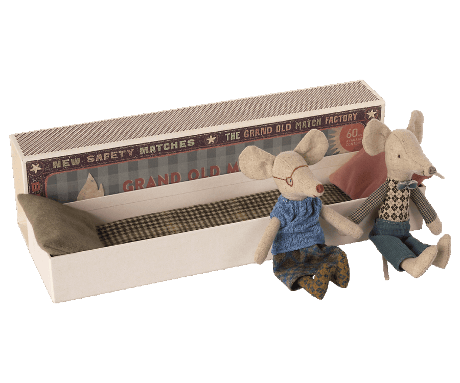 Grandma & Grandpa Mouse in Matchbox